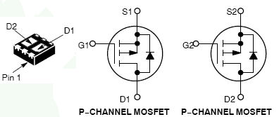 NTLJD2104P, Power MOSFET ?12 V, ?4.3 A, COOL Dual P?Channel, 2x2 mm, WDFN package